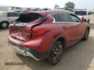 2017 Infiniti QX30 Luxury with VIN SJKCH5CR9HA024782, listed as a Copart auction lot 50143561 with 76,899 mi miles and Salvage title. Bid and sale history available at DreamBid. Image 4.