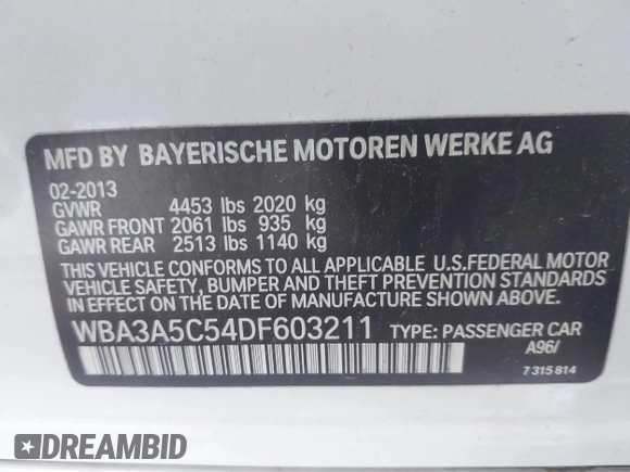 2013 BMW 3 Series 328i с VIN WBA3A5C54DF603211, выставлен на аукционе IAAI как лот 42541672 с пробегом 165 350 миль миль и . История ставок и продаж доступна на DreamBid. Изображение 9.