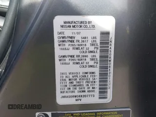2008 Infiniti FX with VIN JNRAS08W08X207773, listed as a IAAI auction lot 42073600 with 130,912 mi miles and . Bid and sale history available at DreamBid. Image 9.