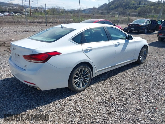 2017 Genesis G80 3.8L with VIN KMHGN4JE3HU166577, listed as a IAAI auction lot 41976937 with 117,635 mi miles. Bid and sale history available at carsss.com. Image 4.