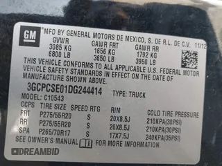 2013 Chevrolet Silverado 1500 LT with VIN 3GCPCSE01DG244414, listed as a IAAI auction lot 41770383 with 162,559 mi miles and . Bid and sale history available at DreamBid. Image 9.