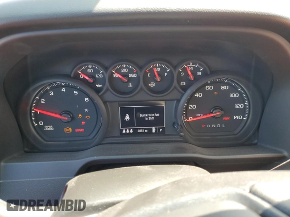 2024 Chevrolet Silverado 1500 with VIN 1GB4WLE76RF379785, listed as a Copart auction lot 50185465 with 3,851 mi miles and Salvage Title. Bid and sale history available at DreamBid. Image 9.
