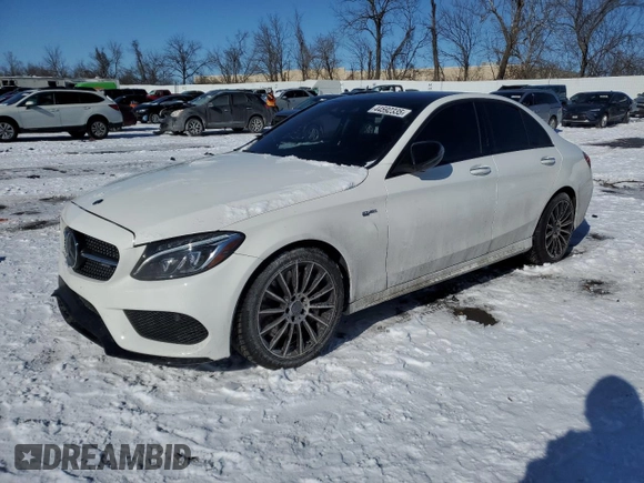 2017 Mercedes-Benz C 43 AMG with VIN 55SWF6EB2HU198159, listed as a Copart auction lot 44592335 with 101,243 mi miles and Clean Title. Bid and sale history available at DreamBid. Image 1.