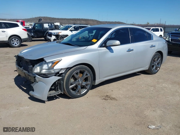 2014 Nissan Maxima 3.5 SV w/Sport Pkg with VIN 1N4AA5AP9EC474275, listed as a IAAI auction lot 41741681 with 128,480 mi miles. Bid and sale history available at carsss.com. Image 2.