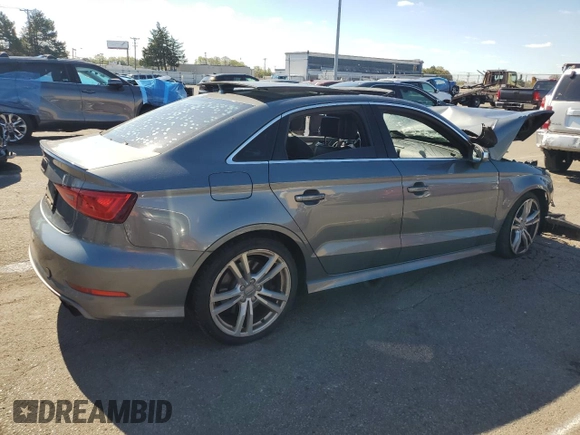 2015 Audi S3 2.0T Premium Plus with VIN WAUBFGFF7F1091957, listed as a Copart auction lot 76576804 with 0 mi miles and Salvage Title. Bid and sale history available at carsss.com. Image 3.