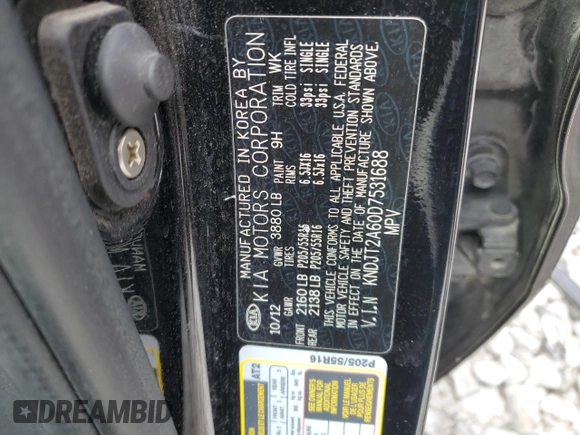2013 Kia Soul + z VIN KNDJT2A60D7531688, wystawiony jako Copart lot #87522505 z przebiegiem 190 550 mil mil oraz Szkoda całkowita • Salvage title. Historia ofert i sprzedaży dostępna na DreamBid. Obrazek 12.