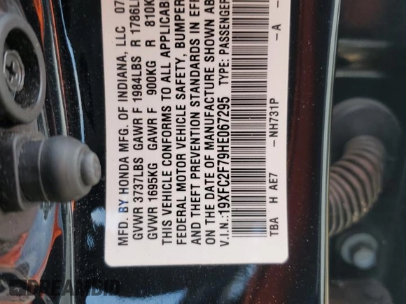 2017 Honda Civic EX z VIN 19XFC2F79HE067295, wystawiony jako Copart lot #54195515 z przebiegiem 59 980 mil mil oraz Szkoda całkowita • Salvage title. Historia ofert i sprzedaży dostępna na DreamBid. Obrazek 12.