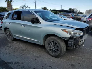 2013 Infiniti JX35 with VIN 5N1AL0MM8DC339713, listed as a Copart auction lot 50605525 with 106,036 mi miles and Salvage Title. Bid and sale history available at carsss.com. Image 4.