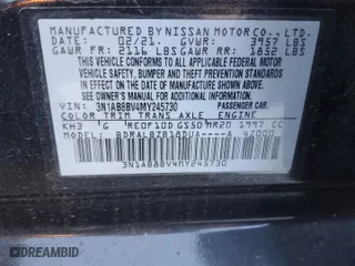 2021 Nissan Sentra S with VIN 3N1AB8BV4MY245730, listed as a Copart auction lot 50552195 with 88,102 mi miles and Salvage Title. Bid and sale history available at carsss.com. Image 14.