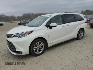 2021 Toyota Sienna Limited with VIN 5TDESKFC0MS033709, listed as a Copart auction lot 46664125 with 92,819 mi miles and Salvage Title. Bid and sale history available at DreamBid. Image 1.