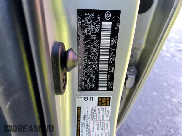2021 Toyota Prius LE with VIN JTDKAMFP5M3193929, listed as a Copart auction lot 42902175 with 27,933 mi miles and Salvage Title. Bid and sale history available at DreamBid. Image 13.
