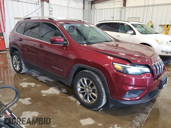 2019 Jeep Cherokee Latitude Plus with VIN 1C4PJLLB3KD111518, listed as a Copart auction lot 59540335 with 70,711 mi miles and Salvage title. Bid and sale history available at DreamBid. Image 4.