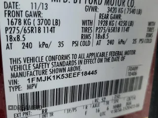 2014 Ford Expedition Max Limited with VIN 1FMJK1K53EEF18445, listed as a Copart auction lot 45211635 with 223,355 mi miles and Salvage title. Bid and sale history available at DreamBid. Image 16.