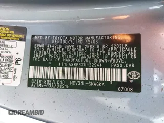 2007 Toyota Solara SE with VIN 4T1FA38P57U122944, listed as a IAAI auction lot 42085809 with 102,746 mi miles and . Bid and sale history available at DreamBid. Image 9.