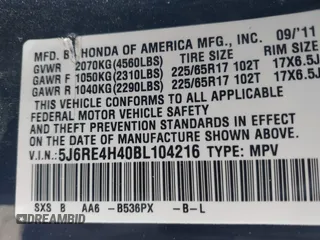 2011 Honda CR-V SE with VIN 5J6RE4H40BL104216, listed as a IAAI auction lot 41689368 with 141,129 mi miles. Bid and sale history available at carsss.com. Image 9.