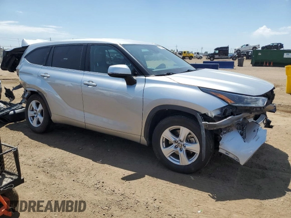 2021 Toyota Highlander L with VIN 5TDCZRAH8MS074491, listed as a Copart auction lot 60289405 with 54,589 mi miles and Salvage title. Bid and sale history available at DreamBid. Image 4.