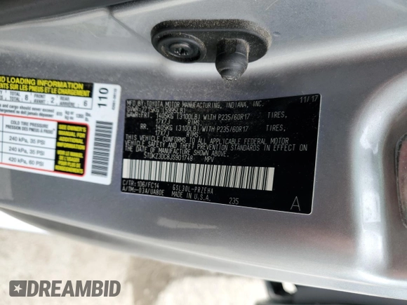 2018 Toyota Sienna LE Auto Access Seat with VIN 5TDKZ3DC8JS901748, listed as a Copart auction lot 58890095 with 99,162 mi miles and Salvage title. Bid and sale history available at DreamBid. Image 13.