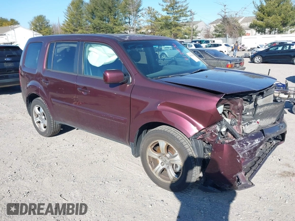 2013 Honda Pilot EX-L with VIN 5FNYF4H50DB030373, listed as a IAAI auction lot 41719230 with 1 mi miles. Bid and sale history available at carsss.com. Image 1.