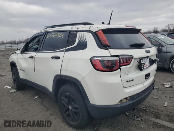 2018 Jeep Compass Sport с VIN 3C4NJDAB4JT190979, выставлен на аукционе Copart как лот 37132794 с пробегом Не указан миль и Списание • Salvage title. История ставок и продаж доступна на DreamBid. Изображение 2.