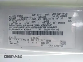 2012 Ford Econoline Passenger XL с VIN 1FBSS3BL1CDA44408, выставлен на аукционе IAAI как лот 41786066 с пробегом 187 468 миль миль и . История ставок и продаж доступна на DreamBid. Изображение 9.