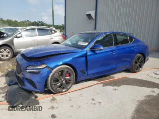 2022 Genesis G70 3.3T with VIN KMTG54TE5NU097454, listed as a Copart auction lot 66699384 with 29,074 mi miles and Salvage Title. Bid and sale history available at carsss.com. Image 1.
