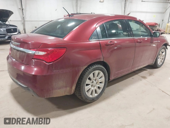 2014 Chrysler 200 LX with VIN 1C3CCBAB8EN207458, listed as a IAAI auction lot 41868158 with 158,610 mi miles. Bid and sale history available at carsss.com. Image 4.