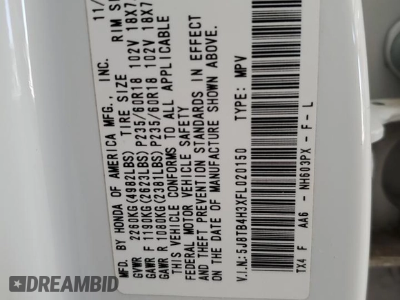 2015 Acura RDX with VIN 5J8TB4H3XFL020150, listed as a Copart auction lot 46269065 with 0 mi miles and Salvage Title. Bid and sale history available at carsss.com. Image 15.