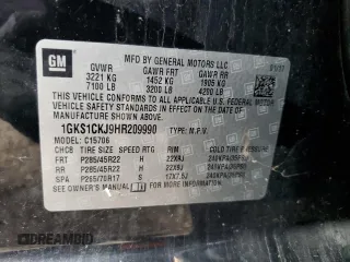 2017 GMC Yukon Denali with VIN 1GKS1CKJ9HR209990, listed as a Copart auction lot 43654895 with 0 mi miles and Salvage Title. Bid and sale history available at carsss.com. Image 14.