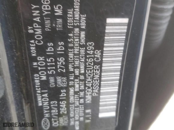 2014 Hyundai Genesis 5.0L R-Spec with VIN KMHGC4DH2EU261493, listed as a Copart auction lot 41595155 with 108,868 mi miles and Clean Title. Bid and sale history available at carsss.com. Image 15.