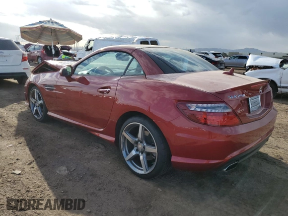 2015 Mercedes-Benz SLK-Class SLK 250 with VIN WDDPK4HA4FF104659, listed as a Copart auction lot 45930934 with 23,641 mi miles. Bid and sale history available at carsss.com. Image 2.