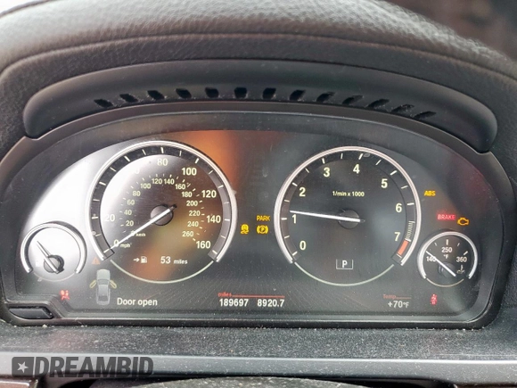2012 BMW 7 Series 740Li with VIN WBAKB4C57CC575794, listed as a Copart auction lot 49347395 with 189,697 mi miles and Clean title. Bid and sale history available at DreamBid. Image 9.