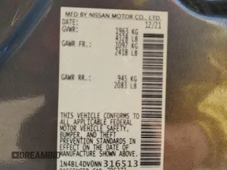 2022 Nissan Altima SV z VIN 1N4BL4DV0NN316513, wystawiony jako Copart lot #55687365 z przebiegiem 66 916 mil mil oraz Szkoda całkowita • Salvage title. Historia ofert i sprzedaży dostępna na DreamBid. Obrazek 13.