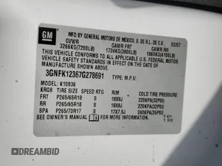 2007 Chevrolet Avalanche 3LT with VIN 3GNFK12367G278691, listed as a Copart auction lot 75472144 with Not Provided miles and Clean Title. Bid and sale history available at DreamBid. Image 12.