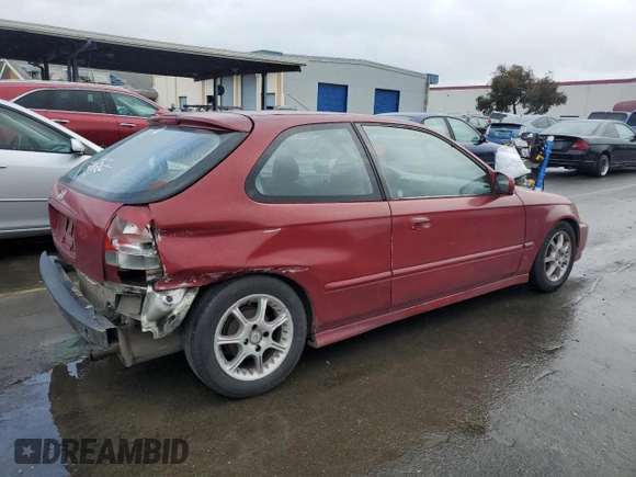 1998 Honda Civic CX with VIN 2HGEJ6327WH100766, listed as a Copart auction lot 45525865 with 265,388 mi miles and Salvage Title. Bid and sale history available at carsss.com. Image 3.