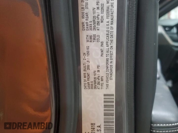 2024 Jeep Grand Cherokee Limited with VIN 1C4RJKBG6R8501418, listed as a Copart auction lot 59668615 with 9,663 mi miles and Salvage title. Bid and sale history available at DreamBid. Image 14.