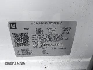 2018 Buick Enclave Avenir with VIN 5GAEVCKW7JJ152011, listed as a IAAI auction lot 42008268 with 100,245 mi miles and . Bid and sale history available at DreamBid. Image 9.