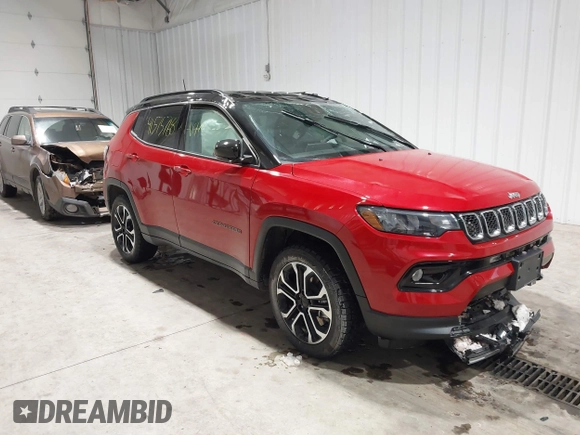 2023 Jeep Compass (RED) Edition with VIN 3C4NJDCN0PT514252, listed as a IAAI auction lot 41575768 with 25,156 mi miles and . Bid and sale history available at DreamBid. Image 13.