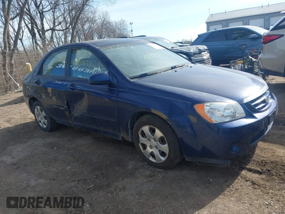 2006 Kia Spectra EX with VIN KNAFE121365221138, listed as a IAAI auction lot 41855171 with 158,425 mi miles. Bid and sale history available at carsss.com. Image 6.