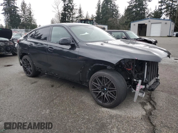 2024 BMW X6 M with VIN 5YM23ET08R9V15689, listed as a Copart auction lot 86357404 with 9,847 mi miles and Salvage Title. Bid and sale history available at carsss.com. Image 4.