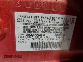 2015 Nissan Note S Plus с VIN 3N1CE2CP0FL390180, выставлен на аукционе Copart как лот 57475385 с пробегом 51 033 миль миль и Списание • Salvage title. История ставок и продаж доступна на DreamBid. Изображение 12.