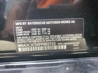 2015 BMW 3 Series 320i xDrive with VIN WBA3C3C5XFP663733, listed as a Copart auction lot 42816235 with 168,537 mi miles and Salvage Title. Bid and sale history available at carsss.com. Image 12.