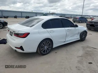 2021 BMW 3 Series 330i with VIN 3MW5R1J08M8B98075, listed as a Copart auction lot 54452025 with 51,191 mi miles and Salvage title. Bid and sale history available at DreamBid. Image 3.