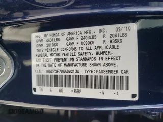 2010 Honda Accord EX z VIN 1HGCP2F79AA092134, wystawiony jako Copart lot #47959315 z przebiegiem 188 916 mil mil oraz Szkoda całkowita • Salvage title. Historia ofert i sprzedaży dostępna na DreamBid. Obrazek 13.
