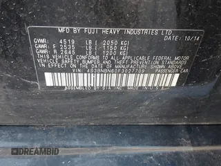 2015 Subaru Legacy Limited z VIN 4S3BNBN60F3027709, wystawiony jako IAAI lot #42539313 z przebiegiem 137 056 mil mil oraz . Historia ofert i sprzedaży dostępna na DreamBid. Obrazek 9.