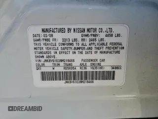 2008 Infiniti G35 with VIN JNKBV61E28M218466, listed as a Copart auction lot 68291334 with 193,083 mi miles and Salvage Title. Bid and sale history available at DreamBid. Image 14.
