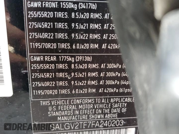 2015 Land Rover Range Rover Autobiography z VIN SALGV2TF7FA240203, wystawiony jako Copart lot #44545345 z przebiegiem 115 652 mil mil oraz Szkoda całkowita • Salvage title. Historia ofert i sprzedaży dostępna na DreamBid. Obrazek 13.