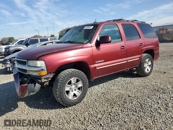 2002 Chevrolet Tahoe Z71 with VIN 1GNEK13T82R319518, listed as a Copart auction lot 43399635 with 249,488 mi miles and Salvage Title. Bid and sale history available at carsss.com. Image 1.