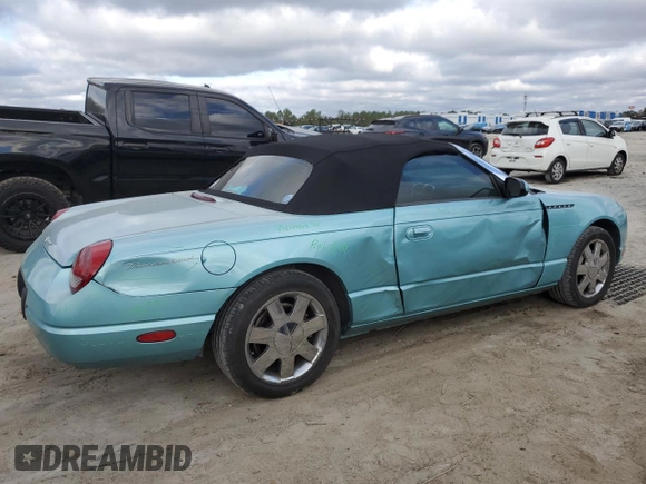 2002 Ford Thunderbird Hardtop Premium with VIN 1FAHP60A72Y121984, listed as a Copart auction lot 41880535 with 97,660 mi miles and Salvage Title. Bid and sale history available at DreamBid. Image 3.