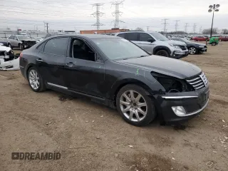 2012 Hyundai Equus Signature with VIN KMHGH4JH3CU055327, listed as a Copart auction lot 44697385 with 157,183 mi miles and Salvage Title. Bid and sale history available at DreamBid. Image 4.