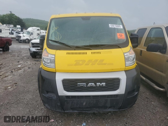 2020 Ram ProMaster Cargo with VIN 3C6TRVAG8LE127304, listed as a Copart auction lot 53615005 with 201,832 mi miles and Clean Title. Bid and sale history available at carsss.com. Image 5.